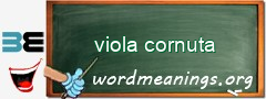 WordMeaning blackboard for viola cornuta